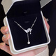Xinshe S925 sterling silver butterfly tassel necklace for women, small clavicle chain to commemorate Valentine's Day, birthday gift for girlfriend, bow gift box, light and shadow butterfly necklace