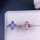 Yage's new amethyst four-leaf clover tanzanite ring 925 silver transparent fire crystal classic girls fashion white gold
