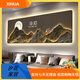 Commonly written digital display screen living room sofa background wall decoration painting light luxury LED digital electronic clock high-end sense atmosphere lamp hanging painting T11981 180*60 [crystal porcelain diamond inlaid + aluminum alloy gold frame]
