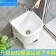 Mop pool balcony ceramic washing mop pool mop pool household bathroom automatic drain high-foot basin pool 40 cm backrest manual drain