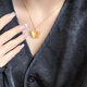 Puli 18k sand gold ancient filigree butterfly necklace women's gold-plated pendant retro temperament high-end clavicle chain jewelry filigree butterfly + o-shaped chain
