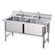 Commercial stainless steel sink, defrost and defrost pool, deepen and enlarge the sink, custom-made single pool, vegetable washing, disinfection, soaking pool, engineering model 120*60*80, double pool depth 23
