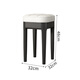 Light luxury and comfortable dining chair, household stackable solid wood soft-covered dressing table stool, spare dining table chair, black solid wood with off-white soft-covered square stool