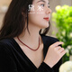 Demi Fengqiuhuang faceted ruby necklace plain chain 18K gold clavicle chain short choker necklace for girlfriend as a gift