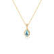 Senyong Japanese simple seawater drop pendant flash diamond necklace women's 18k gold light luxury clavicle chain small aquamarine single pendant