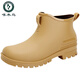 Specht Deutsch Anti-Schlupf-Regenstiefel Herren Kurzrohr wasserdichte Schuhe Frauen mit niedrigen Top-Regenstiefeln Küche Gummi Schuhe Overhoes Autowaschhütte Paare Schwarzer Samt (nicht abnehmbar) Schuss One Size 35
