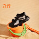 ANTA children's sandals for men and women 2025 summer new Velcro outdoor arch open toe beach shoes men's black/silver-4 30 shoe inner length 18.5cm