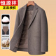 Hengyuanxiang Men's Wool Suit Thickened 2024 Autumn and Winter New Double-sided Woolen Casual Suit Jacket Men's Down Liner 86242 Khaki XL 180 Suitable for 135-150 Jin Jin equals 0.5 kg