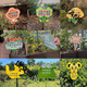 Cartoon green signboard care for small lawn prompts customized flower and grass slogans instructions outdoor garden tree warnings A-05 50x70cm