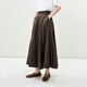 LESS【精工系列】春夏全棉半身裙高腰宽松长款气质伞裙2P5D11980 206深褐 XS