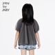 Jnby by JNBY Jiangnan Buyi children's clothing A-type short-sleeved shirt solid color round neck summer girls 1P4210730 031/dark gray 120 cm
