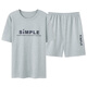 CALCULAT/KEENck Men's Pajamas 2025 New Pure Cotton Short Sleeve Shorts Thin Summer Casual Two-Piece Set Home Clothing Large Size 9928# L [Suggested 100-120Jin [Jin equals 0.5 kg]]
