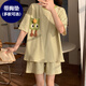 xcfreht带胸垫睡衣女2024年新款夏季棉短袖短裤网红风可外穿家居服套装 qgl-6627 M  -带胸垫款