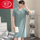 Langsha Men Camanos de una pieza Summer Summer Sail Silk Nightgown Modal de gran tamaño de gran tamaño Long Campo suelto 844 Gris oscuro L [recomendado 100-140Jin [Jin equivale a 0.5 kg]]]