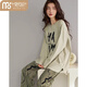 Pijama modal para mujeres en primavera y otoño mangas largas de algodón puro 2025 Nuevo estilo otoño se puede usar fuera del traje de ropa para el hogar para mujeres XB9922-Women's Model M
