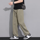 
Chen Tang pants men's summer ice silk loose casual pants men's casual pants men's straight pants breathable large size trousers work pants CJ6636 military green 2XL
