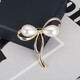 Simple bow brooch for women, high-end corsage for women's neckline, anti-exposure pin, cardigan pin, clothing accessories, gold and silver large bow