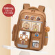 Lugeli primary school students' schoolbags, boys' and children's backpacks, women's new Kapibara large-capacity backpack for grades 1, 2, 3 to 6, Kapibara brown large, free ten-piece set