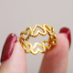 Guran 5d gold ring women's heart-shaped pure gold cyanide-free glossy small peach heart ring gold ring heart-to-heart jewelry 10# 1.65g in stock