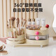 Japanese cosmetics storage box, dressing table, desktop jewelry, integrated rotating bucket storage rack, lipstick makeup brush barrel, cream white - three layers