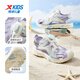 Xtep Children's Wave 2.0 Summer Casual Sandals Girls Rubber Outsole Wear-Resistant Non-Slip Breathable Beach Shoes for Middle and Older Children Snow Blue Purple/Tranquility Blue 38