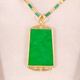Puli Chinese Valentine's Day gift 18K gold inlaid - high-end design Yang green A goods Wushi brand pendant