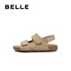 Belle Zhang Linghe's same smiley joint happy toast skin-friendly and comfortable children's shoes Birkenstock sandals 67209B65 apricot 34 (220mm)