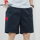 Pierre cardin shorts men's summer thin pure cotton mid-pants large size loose casual sports trend 5 minutes extra five-point pants 9215 dark blue L [115-135Jin [Jin equals 0.5 kg]]