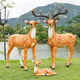 Fiberglass large animal sculpture simulated sika deer ornaments outdoor courtyard garden forest landscape lawn decoration classic doe