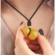 He Jiagong Old Phoenix Gourd Pendant for Men and Women, Ruyi Hollow Gourd Pendant for Gifts, Golden Gourd 8.9g Same Style
