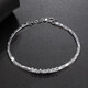 QIANSHU Platinum Bracelet for Women Pt950 Platinum Bracelet Diamond Effect Jewelry Hand Accessory Birthday Gift Valentine's Day Girlfriend Weight Approximately 4.55-4.75 Grams Length Approximately 15.5cm