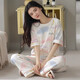 Modal Summer Cotton Pull-up Ladies Pyjamas für Sommer-Kurzarmhose süße, dünne Heimkleidung Set YZT-9711 2xl-[140jin [Jin entspricht 0,5 kg] -160jin [Jin gleich 0,5 kg]]