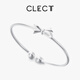 Clect Cory Bow Silver Bracelet Women's Sweet 999 Pure Silver Bracelet Elegant High-end Jewelry Birthday Gift for Girlfriend