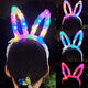XPEL New Luminous Plush Rabbit Ears Headband Thickened Feather Flash Headband Concert Performance Props Bar Night Market Luminous Rabbit Ears Headband Random 1 piece 14 lights