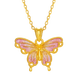 Saturday blessing yellow 18K gold powder enamel butterfly pendant birthday gift for girlfriend C0416298 does not include chain