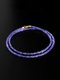 DYAI fashionable and simple purple cloud plain tanzanite plate bead necklace for women 18K gold colored treasure clavicle chain gift 2-3.5mm/tanzanite/18K gold necklace 45cm