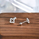 Lanshu (LANSHU) super flash s999 pure silver four-leaf clover earrings for women 2025 new screw-buckle high-end sense sleep-free ear bone nail s999 four-leaf clover earrings