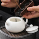 The teapot changes color when exposed to heat, mutton-fat jade changes color, purple sand ceramic tea set, high-grade special master teacup, Xi Shi pot - white single pot 210ml