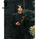 Playboy (PLAYBOY) New Chinese Style Adult Ceremony Suit Chinese Style Golden Bamboo Embroidery Mao Suit Men's Stand Collar Suit Jacket Engagement Golden Suit Golden Bamboo M (Suitable for 100-115 Jin Jin equals 0.5 kg)