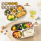 
Meichu (MAXCOOK) 304 stainless steel fast food plate lunch box with lid canteen dining plate rice plate cooking plate student lunch box divided lunch box five grid plate capibala MCWA7374