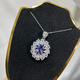 Guran 2025 latest natural tanzanite pendant silver needle necklace sunflower flower 925 sterling silver precision inlay
