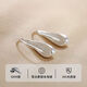 YKINCASL Old Phoenix 9999 sterling silver brushed water drop earrings, ear studs, ear hooks, earrings, no need to take off, hypoallergenic new earrings for sleeping, pure silver brushed large water drop earrings, the same style as Lao Fengxiang, about 2.58 grams, with counter original gift box + certificate