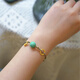 Libiao Linglongji Jewelry hand-woven 18k gold accessories natural ore turquoise bracelet with summer bracelet versatile bracelet (hand circumference 13-15CM)