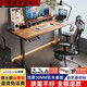 Sanqihu solid wood electric lifting desk desk learning writing desk e-sports desk office workbench with chair home formal three-section hidden dual motor warm white 14070CM thickened 30mm desktop