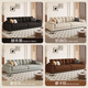 Meng Shangjia Government Subsidy Cream Style Cat Scratch Fabric Living Room Sofa Apartment Small Apartment Modern Simple Cloud Straight Row Sofa National Subsidy 2.4m Large Three-Seater Flagship Edition - Cat Scratch Cloth - Violet + Ordinary Sponge