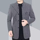 Shanshan (FIRS) 2025 New Autumn and Winter Jacket Men's Middle-aged Men's Business Casual Stand Collar Casual Jacket Men Spring and Autumn Single Layer Thin Velvet Black A-3215 3XL Recommended 145-160 Jin Jin equals 0.5 kg