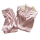 Victoria's Style Ins Einfache Feste farbige Eisseide-Pyjamas für Frauen Sommer 2025 Neues kurzärztes rosa Licht Luxus-Hausbekleidungsset 11/9226 Black Cat Double Short M (Vorgeschlagene 80-100jin [Jin gleich 0,5 kg]))