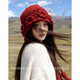Zhenxiang Hat Women's Spring and Autumn Woolen Hat Flower Hand Crochet Knitted Hat Travel Photo Wear Birthday Gift Z868