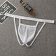 Slutty men's double thong M tight sexy personality breathable transparent hip mesh men's underwear a pair of white 90-160Jin Jin is equal to 0.5kg, inner wear