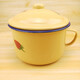 Bai Chao enamel fast food cup with rice bowl old-fashioned enamel bowl lunch box rice bowl instant noodle bowl student eating yellow enamel bowl 16 cm yellow cake cup drum cover 1600ml